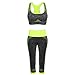 FITIBEST Sport Suits High Impact Sports Bra Yoga Pants Gym Outfits Breathable Exercise Bra and Leggings for Women (L, Green)
