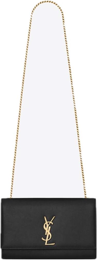 Women's Saint Laurent Classic Medium KATE Black Grained Leather Shoulder Bag (Gold Tone Hardware)