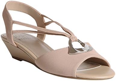 Impo RIA Stretch Wedge Sandal, Praline Crepe Fabric, 9.5 B(M) US