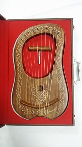 New Lyre Harp Rosewood 10 Metal Strings + Free Hard Carrying Case String Set and Tunning Key.