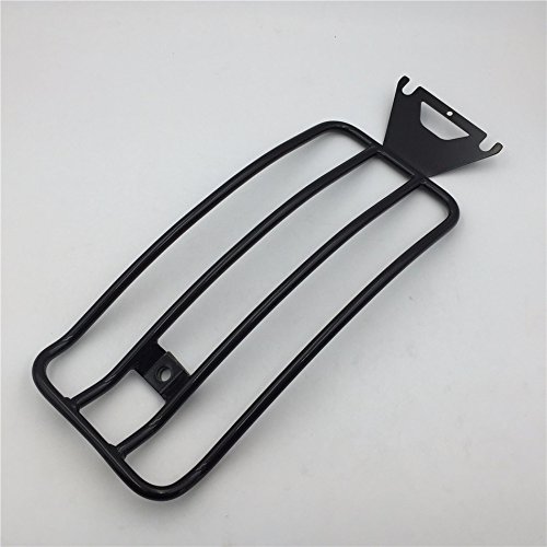 HK MOTO Motorcycle Black Steel Rear Shelf Fender Rack Plated Luggage Shelf 14"x6" For Harley Davidson FLHR Road King FLHRC FLHRS FLHT Electra Glide FLHX Street Glide FLTR Road Glide - Thumbnail 2