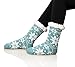 Dosoni Womens Slipper Fuzzy Socks Non Slip Winter Warm Soft Fluffy Cozy Fleece Lining Home Socks Snowflake Green
