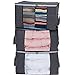 Vieshful 3 Pack Clothes Storage Bags 90L Large Capacity Clothing Organizers with Reinforced Handles Thick Breathable Fabric Foldable Underbed Containers for Bedding Comforter Blanket