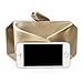 b.m.c BMC Womens Smoked Antique Bronze Gold Colored Alloy Metal Abstract Stone Cut Hardcase Fashion Clutch Shoulder Chain Handbag