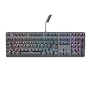 Mionix Wei PC and Mac RGB Mechanical Keyboard Silent - Great For eSports Made For Gamers And Artists - Quite Cherry MX Red Switches - Durable USB Metal Keyboard Black / Grey