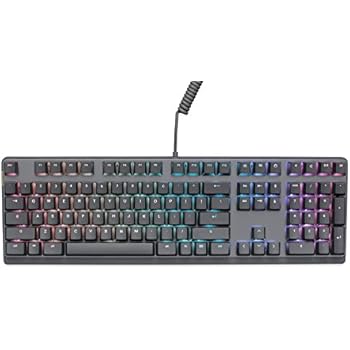 Mionix Wei PC and Mac RGB Mechanical Keyboard Silent - Great For eSports Made For Gamers And Artists - Quite Cherry MX Red Switches - Durable USB Metal Keyboard Black / Grey