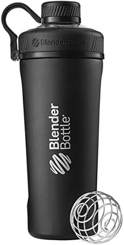 Blender Bottle Radian 26 oz. Stainless Steel Shaker Bottle with Loop Top (Black)