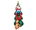 6 Foot Inflatable Santa Claus Climbing on Christmas Tree Chased by Dog