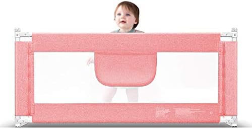 Bedrail for Toddlers, Infants Safety Guardrail, Supports Vertical Lifting, Baby Bed Guard to Queen & King Size Bed- Pink (Size : 200cm)