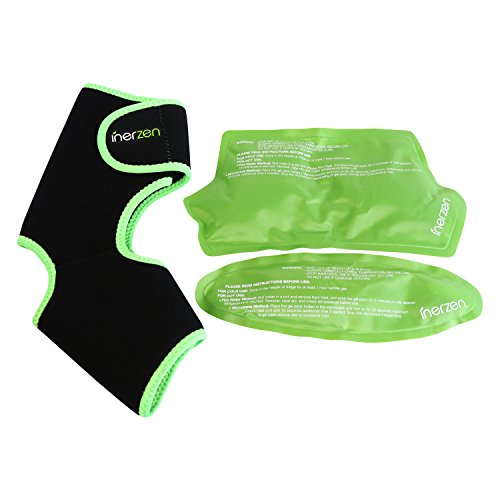 Inerzen Foot and Ankle Support Hot and Cold Gel Therapy Wrap - Includes 2 Hot or Cold Gel Packs for Pain Relief - Microwavable, Freezable, Reusable (One Size Fits All) - Thumbnail 5