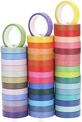 60 Rolls Washi Tape Set,Rainbow Sticker Decorative Masking Tape for DIY Crafts, Bullet Journals,Planners