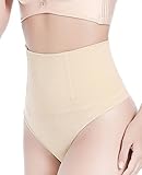 Hioffer Women Waist Cincher Girdle Tummy Slimmer Sexy Thong Panty Shapewear Nude,Medium