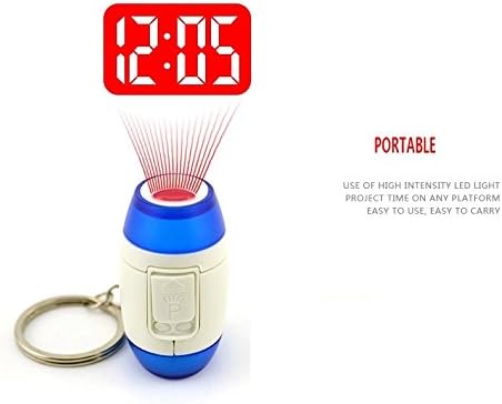 Genesis Seller Digital Projection Clock LED Mini Projector Time Display with Keychain Ring (Purple)