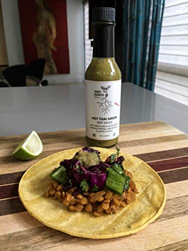 Seed Ranch - Carolina Reaper Thai Green Fiery Hot Sauce - Garlic, Lemongrass, Thai Ginger, Cilantro, - //coolthings.us