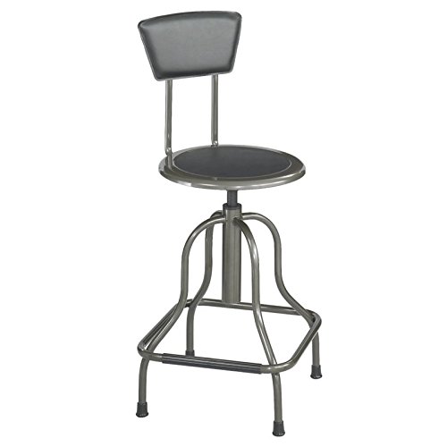Safco Products 6664 Diesel High Base Stool with Back, Pewter