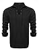 Coofandy Mens Scottish Jacobite Ghillie Kilt Shirt Casual Long Sleeve Lace-up Shirt,Large, Black