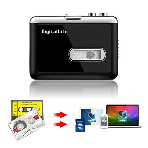 DigitalLife Cassette Player Recorder - Walkman Cassette Tapes to MP3 CD Converter via USB Flash Driver (Not Included, No Need PC