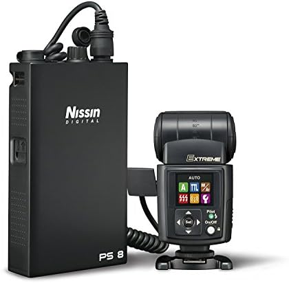 Nissin PS8 Battery Pack Compatible with NIKON flashes- Ultra Fast 0.5 to 0.7 Recycle Time - Dual Power Socket Supports 2 Flashes