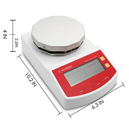 ANZESER Magnetic Hotplate Stirrer Set with LCD Digital Automatic Constant Temperature 110V Heating Plate for Lab, 2000mL Capacity, 110V