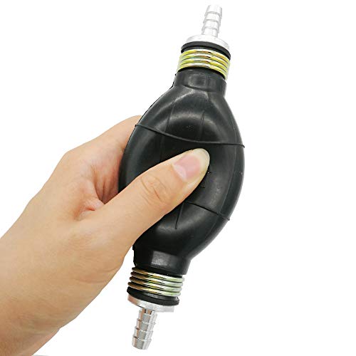 Amrxuts 6mm 1/4" Black Bulb Type Rubber Fuel Transfer Vacuum Fuel Line Hand Primer Gasoline Petrol Diesel Pump for Marine Boat Accessories
