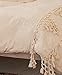 Flber Tufted Tassel Duvet Cover Lattice Boho Bedding,King Size, 96inx104in