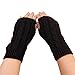 elegantstunning Fingerless Knitted Gloves with Thumb Hole Women Men Winter Fashion Solid Crochet