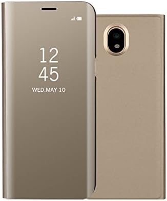 Funda® Mirror Plating Flip Case for Samsung Galaxy J7 Pro/Samsung Galaxy J730 (Gold)
