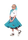1950s Poodle Skirt with Scarf, Bobby Socks, and Glasses, 4 Piece Children’s Costume