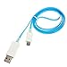 SQdeal Sky blue Visible LED EL Light Micro USB Sync Data Charging Charger Cable for HTC One M8 X, Samsung Galaxy S6 edge S5 S4 S3 S, Note 4 3 2 III II, Epic 4G Touch, Skyrocket, Galaxy Attain, Galaxy Note, Galaxy Nexus, Galaxy S, Galaxy Pocket, Rugby Smart and More Android Smart Phones
