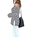 Womens Sexy Off The Shoulder Tops Long Sleeve Shirts Striped Juniors Casual Tops BlackStriped XL