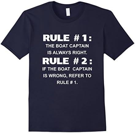 Men's Boating Rules: Boat Captain Is Always Right Funny Lake Fishing T-Shirt XL Navy