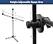 Microphone Stand 2 pack, Ohuhu Tripod Boom Mic Stands, Dual Mic Clip, Collapsible, Black