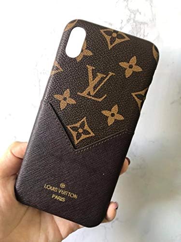 Phone case for iPhone Xs MAX, Phone Case with Card Holder Fashion Elegant Luxury Designer Classic Monogram Vintage Style Case for iPhone Xs MAX