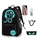 GAOAG Anime Luminous Backpack Daypack Shoulder Under 15.6-inch with USB Charging Port and Lock School Bag Black