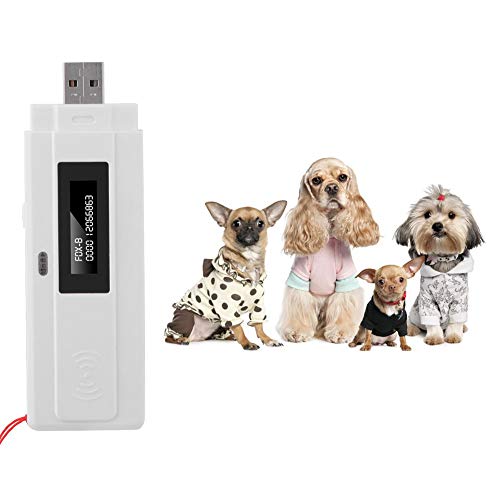 USB Microchip Reader 134.2kHz Rechargeable Pet ID Reader with LED Charging Indication Universal RFID Scanner for Animals, Support Reading FDX-B (ISO11784 / 11785) and EMID Microchips