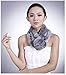 URSFUR Rex Rabbit Full Fur Pull Through Scarf with Pom 24 Inches Multicolor (Light Gray)