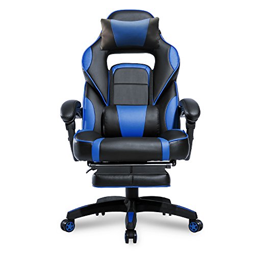 Buy Merax Racing Office Chair Blue Black PU Leather Home Office Chair