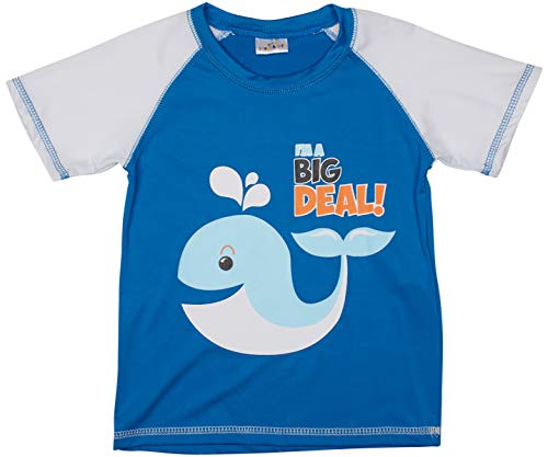 Sweet & Soft Baby Boys 4-Piece Rash Guard and Trunk Swimsuit Set (Infant/Toddler) (Whale, Toddler (4T))'