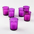 Set Of 12 Blue Glass Votive Candle Holders - 2.6 Inch Eastland Colored Glass Candle Containers