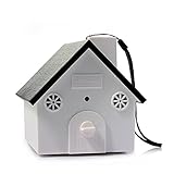 CY Newest Birdhouse Ultrasonic Outdoor Anti-Bark Controller Sonic Bark Deterrent with Hanging Hole on Tree, Wall, or Fence Post Dog Barking Controller Stop Dog Barking (Black)