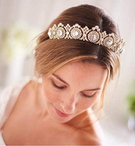 Tgirls Bride Wedding Crowns Bridal Tiara Headpiece Princess Rhinestone Decor Headband for Women and Girls (Silver)