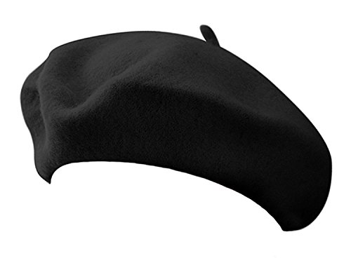 Fancy Clothing Womens French Beret Hat Chiffon Scarf Gloves Sunglasses Costume Accessories (Black)