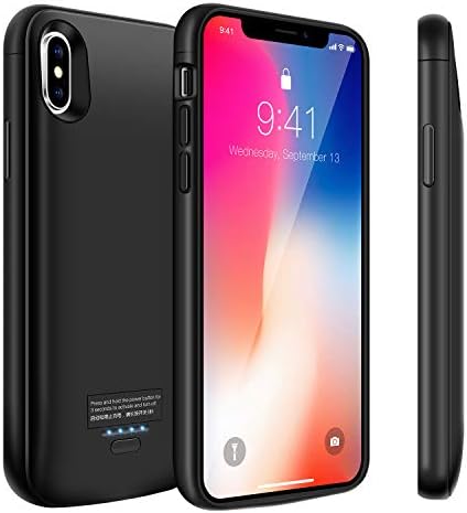 Battery Case for iPhone Xs/X, Kunter 4000mAh Portable Charger Case, Rechargeable Extended Battery Charging Case for iPhone Xs/X (5.8 inch), Compatible with Wire Headphones-Black