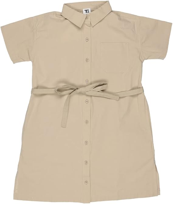 Amazon T2 半袖シャツワンピース 子供服 女の子 キッズ ガールズ ペアルック リンクコーデ 半袖 半袖ワンピース シャツ ワンピ シャツ ワンピース 羽織り ガウン 子供 親子 親子コーデ プチプラ T2 ティーツー ワンピース チュニック 通販