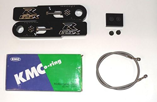 Street Billet - Black contrast cut Suzuki 2008 GSXR 1000 bolt on Swingarm Extension kit package chain brakeline Made in USA