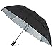GustBuster Metro Solid Color Auto Open Vented Compact Umbrella, Black with Silver