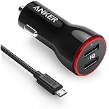 Anker 24W Dual USB Car Charger PowerDrive 2 + 3ft Micro USB to USB Cable Combo for Galaxy S7/S6/Edge/Plus, Note 5/4, LG, Nexus, HTC and More, Black