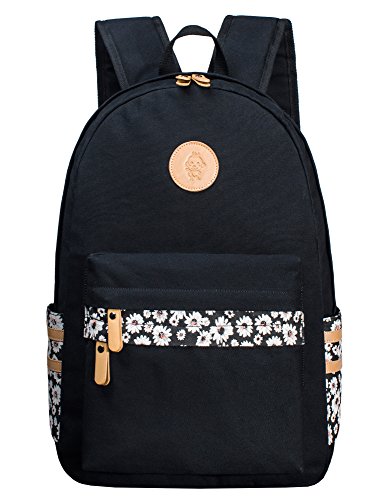 Girls backpack, cute floral book canvas school backpack…
