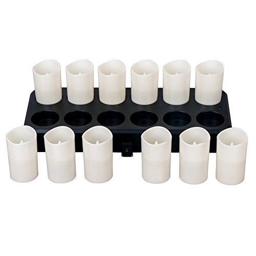 HERO-LED CD-VRC-12RF-WW Wireless Inductive Rechargeable LED Electric Candles, Flameless Flickering Tealight Votive Candles with Remote Timer Controller, Set of 12, Warm White Color