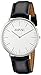 August Steiner Men's AS8084XBK Quartz Classic Silver Dial Slim Case Watch with Black over Nubuck Leather Strap